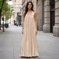 Celeste Pleated Halter Dress