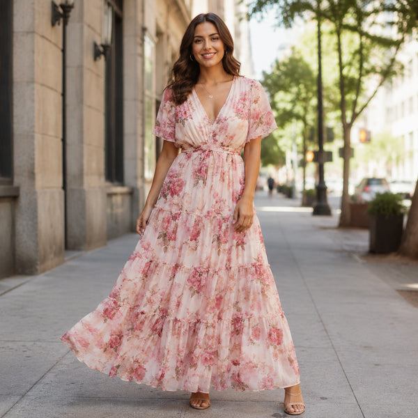 Flora Chiffon Maxi Dress