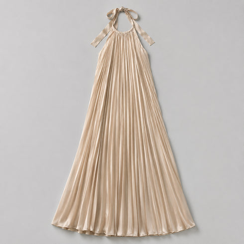 Celeste Pleated Halter Dress